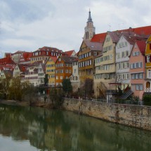 Waterfront of Tübingen with the river Neckar